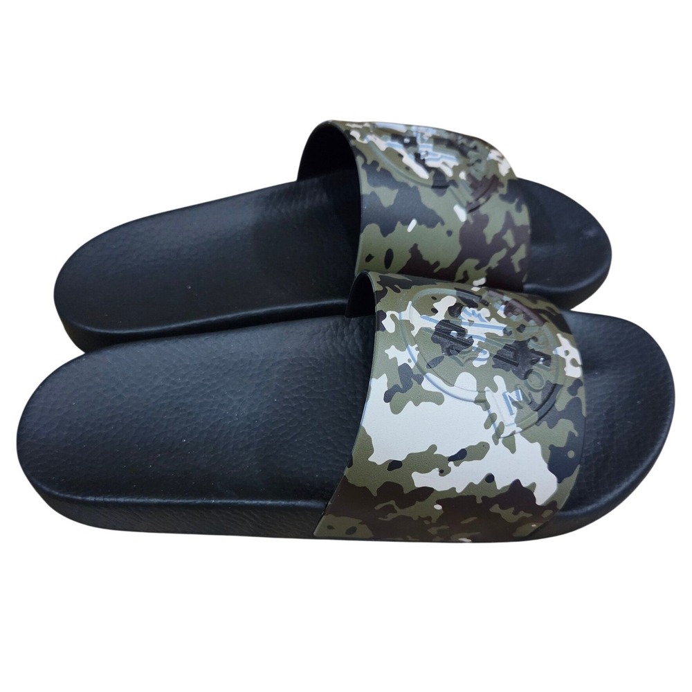 Moncler Basile Camo Slides Euro Italy Luxury 41  Logo Sandals Rich Invest Grail